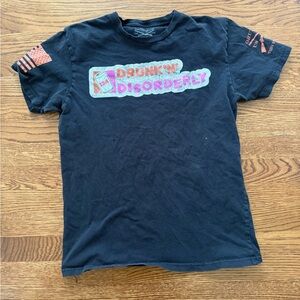 GRUNT STYLE Drunk’n’ Disorderly Graphic Short Sleeve T Shirt Grunge Distressed M